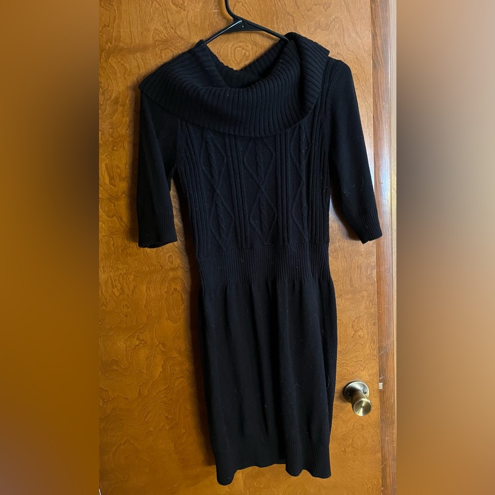 Black wool blend sweater dress Exofficio